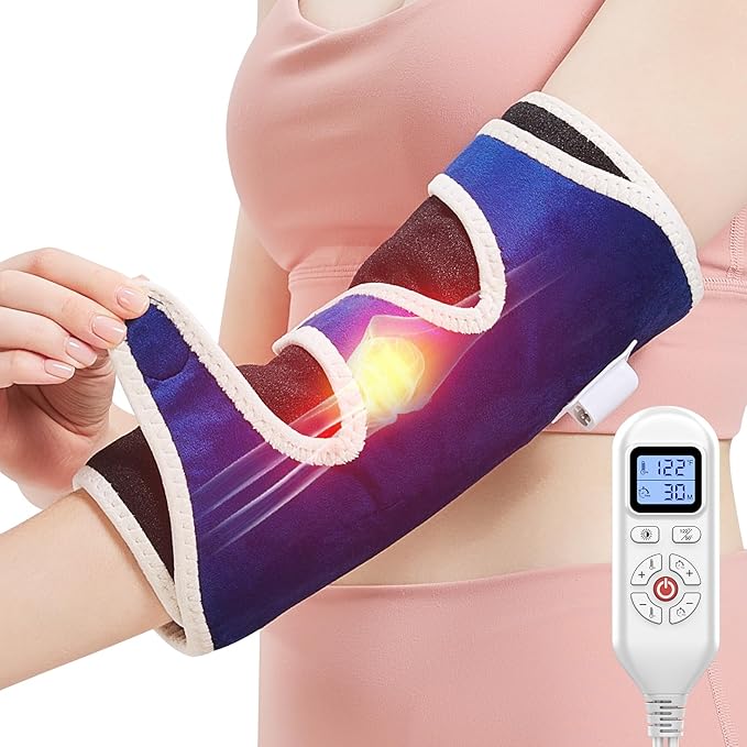 AOBOCO Elbow Heating Pad Wrap for Joint Pain Relief - Heated Elbow Brace for Tendinitis and Tennis Elbow - 30s Fast Heat Therapy Arm Elbow Sleeve Adjustable Temperature
