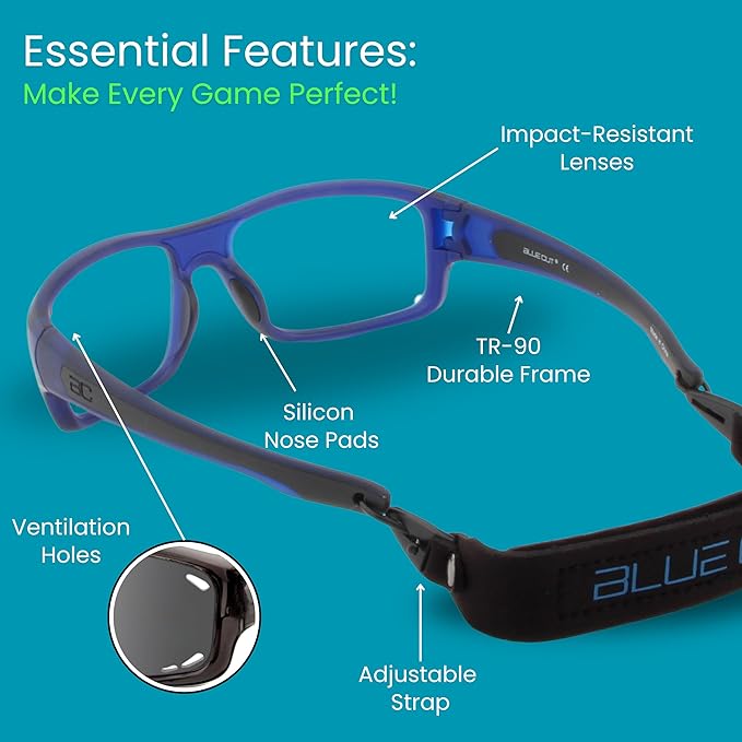 BLUE CUT Sports Protection Goggles, Photochromic Lenses Safety Glasses for Basketball, Pickleball Indoor Outdoor Sports