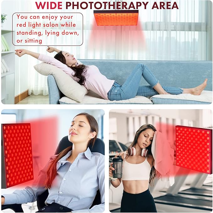 Red Light Therapy NARUNDREN, 45W LED 660nm and Near Infrared 850nm Light Combo-Infrared Light Therapy Device for Body Face Skin Beauty, Pain Relief, Muscle Recovery, Performance