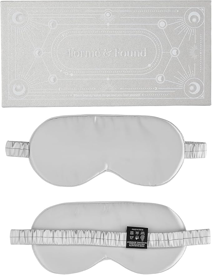 Formé & Found Formé & Found Luxury Silk Sleep Mask, 100% 6A Mulberry Silk Eye Mask for Sleeping, 22 Momme Weighted Sleep Mask for Men & Women, Eye Mask for Sleep, Blackout Sleeping Mask (Silver)