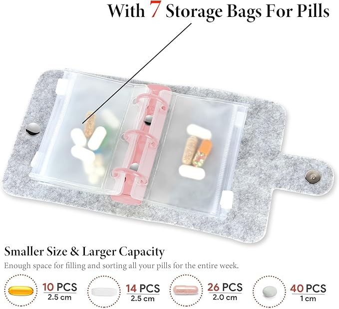 Hennaja Pill Organizer,Pill Pouches Clear Plastic Pill Bags Self Sealing Travel Medicine Organizer Storage (1-Splash Ink6, 1 Pack)