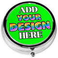 Custom Pill Box, Medicine Pill Organizer Case Container Travel Pill Holder Vitamin for Purse Med Wallet Portable Mini Pastillero Round, Lime, Customized Gifts