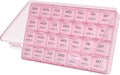 Lifewit Monthly Pill Organizer, 28 Day Pill Box, 4 Weeks One Month Vitamin Cases, Large Compartments Medicine Organizer for Fish Oils, Supplements, 28 Grids, Pink