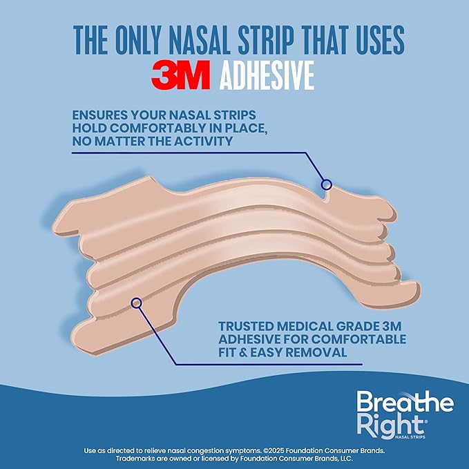 Breathe Right Extra Strength Nasal Strips, Menthol Scented, Drug Free, Less Snoring & Better Breathing from Nasal Congestion, Tan, 26 Count