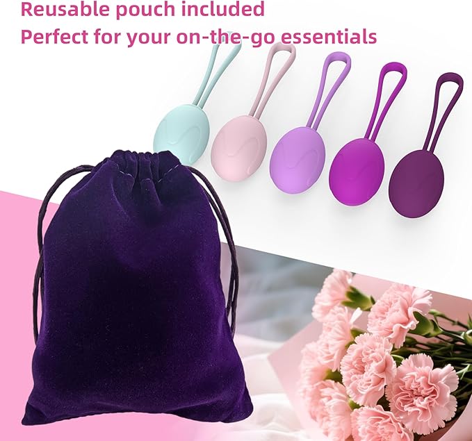 Kegel Weights for Women – 5 Premium Silicone Kegel Exercise Balls Set, Pelvic Floor Muscle Strengthener for Toning & Core Fitness