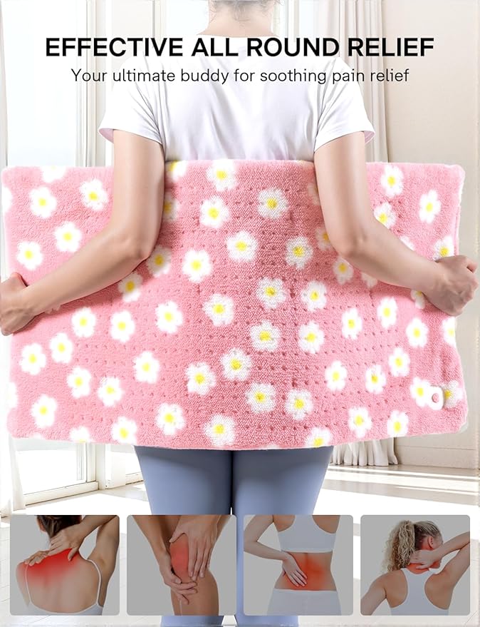 ALLJOY King Size Heating Pad for Back Pain Relief, 33”x 17” Extra Large Heating Pad for Period Cramps, FSA Eligible HSA, Portable Heat Pad for Neck and Shoulders, Birthday Gifts for Women Men Mom Dad