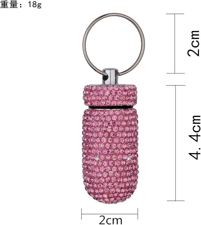 3PCS Bling Crystal Rhinestone Portable Pill Case Pill Container Waterproof Pill Holder with Keychain Glitter Travel Pill Box Small Medicine Dispenser Bottle Storage for Outdoor Camping Travel,10