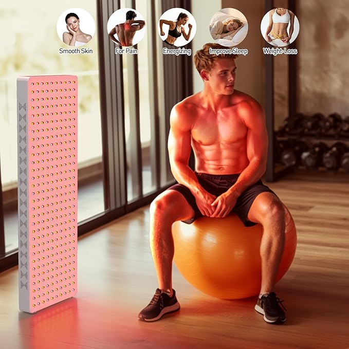 Red Light Therapy Panel for Full Body 400W 5 Wavement 300 Dual Chip LEDs 630+660+810+830+850nm Red and Near Infrared Lamp Therapy Device with Timer & Stand Pain Relief Face Skin Health Sleep