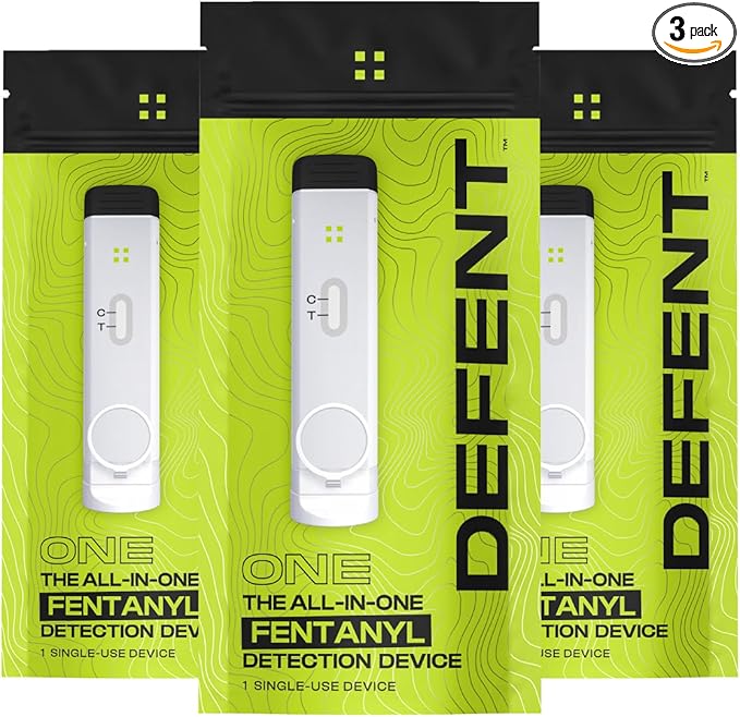 DEFENT All-in-One Fentanyl Detection Device - New & Improved, Single-Use Portable Drug Test - For Festivals, Concerts, Parties, Colleges, Parents - Use before Narcan - Alternative to Test Kit & Strips