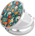 Nipichsha Pill Box, Small Pill Case for Purse & Pocket, Cute Travel Medicine Organizer, Portable Medicine Container Holder to Hold Vitamins, Medication, Fish Oil & Supplement, B04-Beautiful Flowers