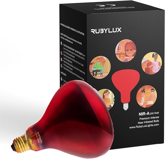 RubyLux NIR-A Near Infrared Bulb Grade A - 250W Red 1 Count