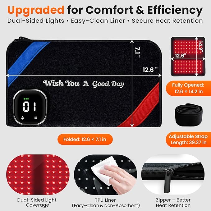Red Light Therapy for Hands & Wrists, Cordless Dual-Hand Infrared Therapy Muff with 80 Dual-Wavelength LED Beads (660nm & 850nm), 5 Therapy Modes, 3000mAh Battery for Full-Coverage Pain Relief