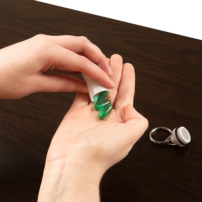 Apex Crush Proof Keychain Pill Holder Travel Container, 1-Pack
