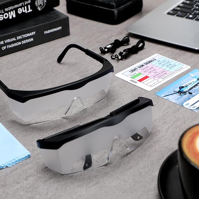 2 Set Aviation Flight Training Glasses Adjustable View Limiting Goggles Device, Tag Light Gun Signal(Clear)