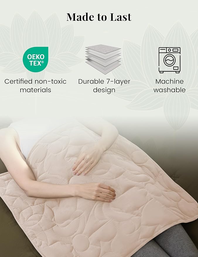 ZonLi Weighted Lap Blanket 5lbs for Meditation, Yoga, Napping, Sleeping and Travel, Cotton Weighted Blanket for Adults,Skin Friendly & Machine Washable, 29x24 inches, Cream White