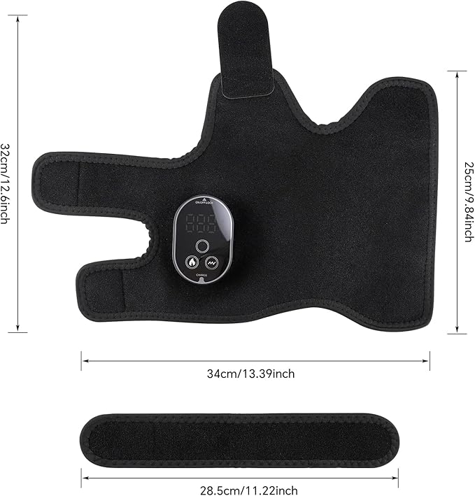 2PCS Cordless Foot Massager for Neuropathy, Foot and Ankle Massager for Pain Relief, 3000mAh Rechargeable Ankle Heating Pad with Massage for Circulation, Black