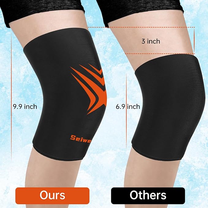 Extended Knees Ice Pack for Injuries Freeze Compression Sleeve Reusable Gift Soft Gel Ice Wrap for Leg Swelling, Knee Replacement Surgery, Cold Compress Therapy for Arthritis, Meniscus Tear and ACL