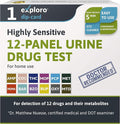 Exploro 12 Panel Urine Drug Test, Drug Test Kit for Multidrug Screen, Accurate 12 Panel Drug Test Urine for 12 Types of Drugs, Easy at Home Drug Tests, DOT Compliant, Peace of mind results (Pack of 1)