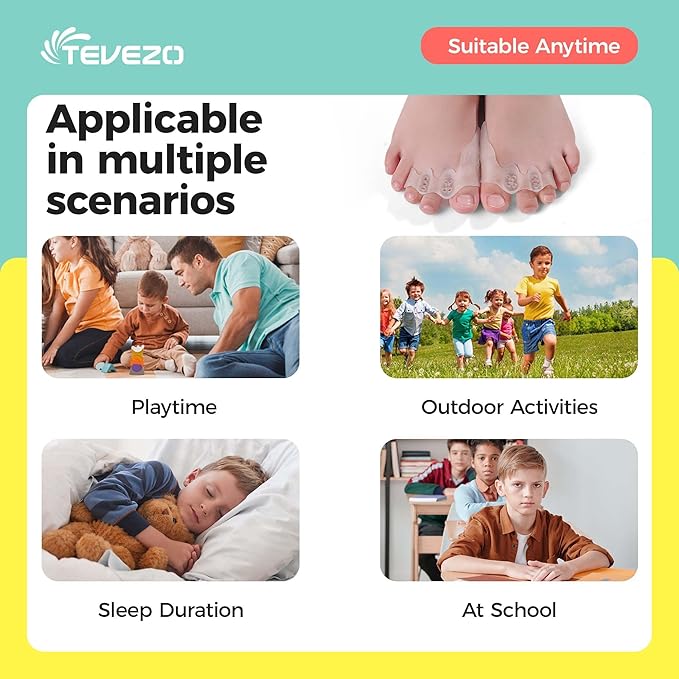 Toe Spacers & Bunion Corrector for Kids | Toe Separators,Corn Callus Removers|Hammer Toe Straightener|Bunion Relief|Overlapping Toes Separators|Corn Pads for Toes|1 Pair (Small-Kids)