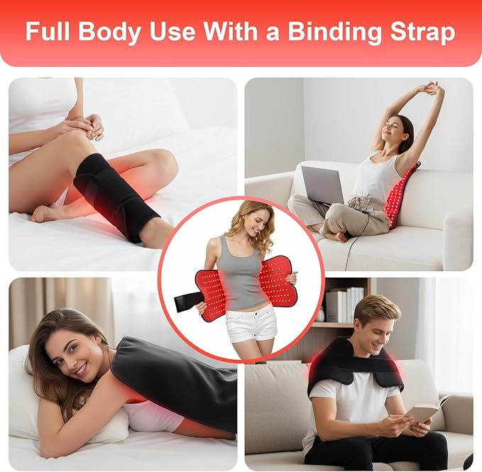 Red Light Therapy Mat for Body - 26.8" x 23.5" RedLight Therapy Pad with 600 LEDs,Near Infrared Red Light Mat 660nm & 850nm Redlight Therapy Pads W770