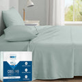 Degrees of Comfort Coolmax® Cooling Bed Sheets California King Size for Hot Sleepers, Moisture Wicking Sheet Set for Night Sweats, Deep Pocket, Ultra Soft, Cozy for All Seasons, Aqua 4 Pieces