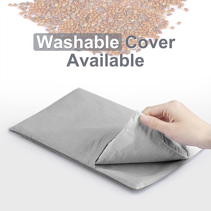 SuzziPad Microwave Heating Pad for Reduce Discomfort Washable Cover, 7x12 Multipurpose Heated Pads Microwavable for Shoulder, Belly, Elbow, Knee, Moist Heat Pack, Sore Muscle, Soothing Fatigue, Grey