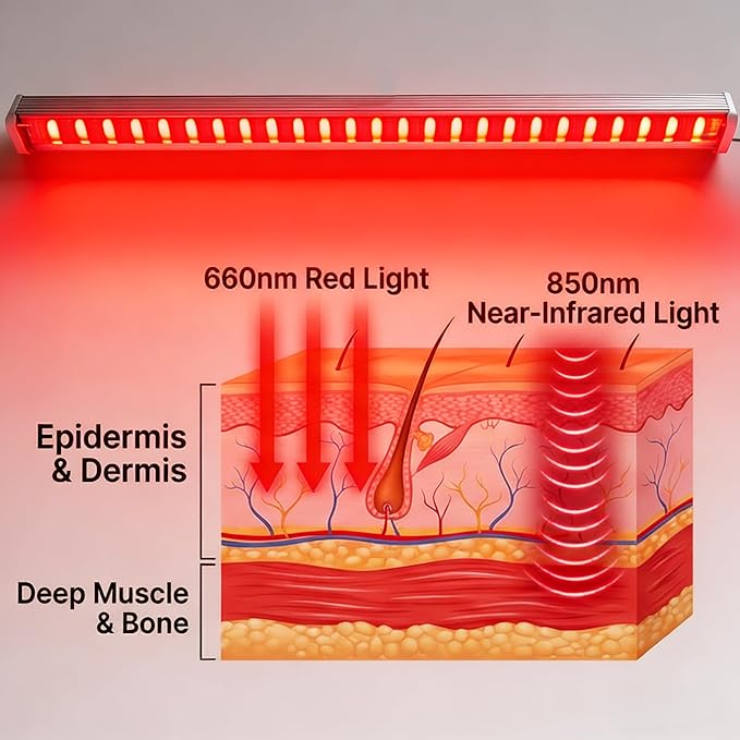 Red Light Therapy for Body Face, Infrared Light Therapy for Sauna with Adjustable Stand, 660nm and 850nm Near Infrared LED Lights Panel