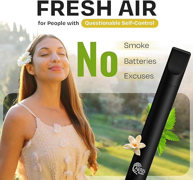 Smokeless Inhaler | Flavored Air Device with 12 Plant-Based Cores | Mint & Spearmint | 36 Days of Scent | Portable, Reusable & Non-Electric | Simple Fresh Air Stop Smoking Aid