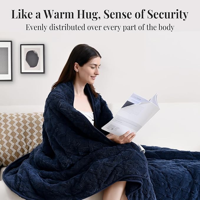 Topblan Weighted Blanket for Adults, 48" x 72" 12lbs, Soft Sherpa Twin Size Heavy Blanket with 3D Jacquard Flannel Fleece Weighted Blankets for Couch and Bed