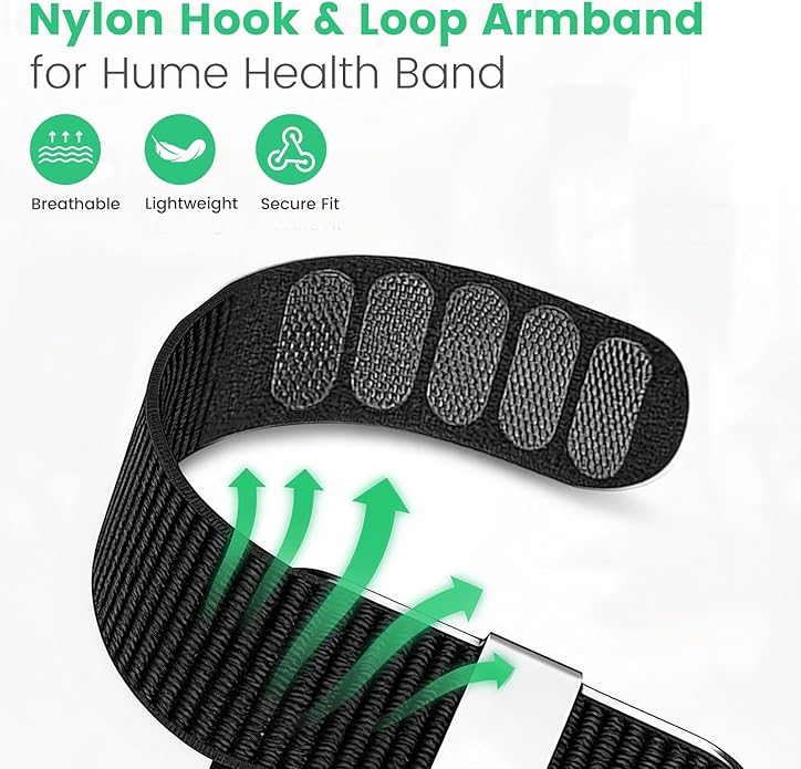 Nylon Bicep Armband Compatible with Hume Health Band, Adjustable Breathable Upper Arm Band for Men and Women