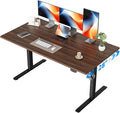 Agilestic Electric Standing Desk, 55 x 28 Inches Height Adjustable Desk, Sit Stand up for Work Office Home, Ergonomic Rising Computer Table with Memory Preset, Dark Walnut