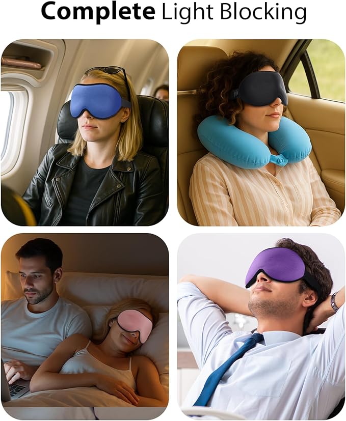 MABAO Weighted Sleep Mask - 100% Blackout Eye Mask for Sleeping for Women Men, 3D Contoured for Lash Extension, Zero Eye Pressure Memory Foam Cover, Soft Gentle Pressure Blindfold for Travel - Purple