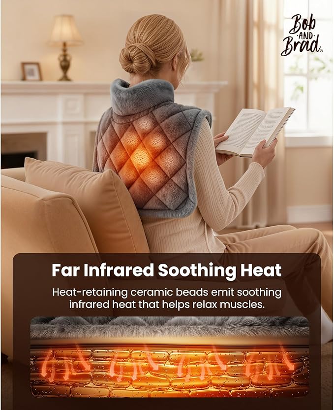 BOB AND BRAD Weighted Heating Pad for Neck Shoulders and Back Pain Relief, FSA Eligible/HSA Eligible, 2.2lb Electric Heating Pad, ETL Certified, Birthday Christmas Gifts for Women Men Mom Dad, 20"x22"