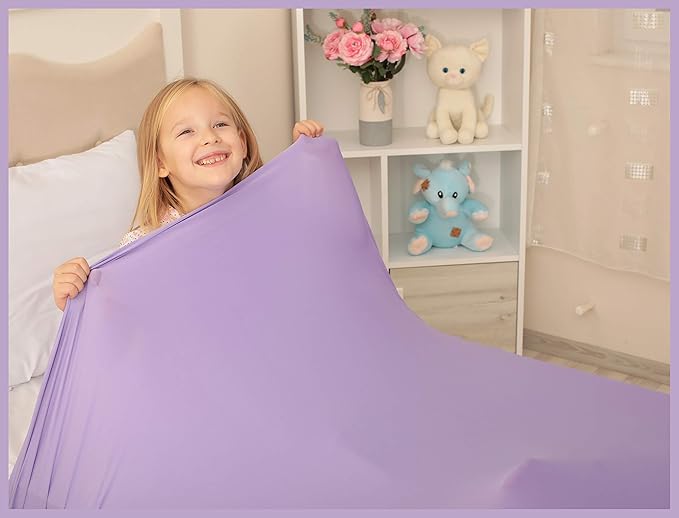 Sensory Compression Blanket | Spandex Bed Sheet for Kids & Adults | Deep Relaxing Feeling, Release Oxytocin | Helps With: SPD, Anxiety, ADHD, Autism and More | Breathable & Stretchable | Full Size