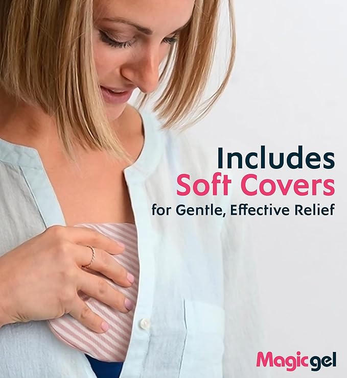 Magic Gel Luxury Breast Therapy Pack | Nipple Pads Breast Feeding Essentials for New Moms | Includes 2X Breast Ice Packs (Hot or Cold) for Breastfeeding or Breast Augmentation Post Surgery Pain Relief