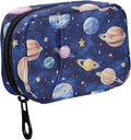 Fustylead Watercolor Hand Draw Planets and Stars Pill Organizer and Storage Weekly with Zipper, Removable Pill Box Portable Medicine Organizer for Vitamin Fish Oil Supplement