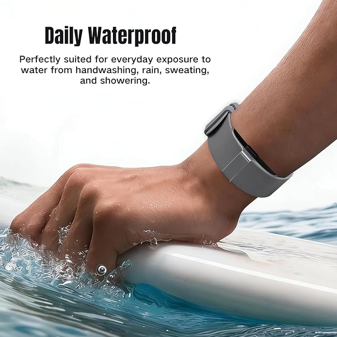 Silicone Loop Strap Compatible with Hume Health Band, Soft Silicone Replacement Band Adjustable Clasp Buckle Closure Strap Wristband for Fitness Tracker