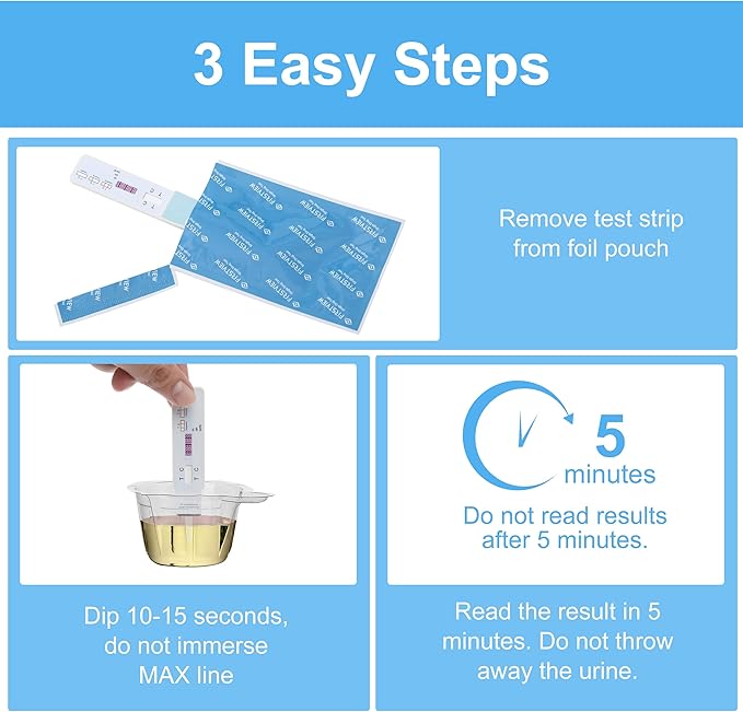Nicotine Test Kit at Home - Highly Sensitive Nicotine Urine Test Strips for Home - Continine Tobacco Urine Test Strips Detection at 200 ng/mL - Rapid Nicotine Urine Test Kit - 15 Pack