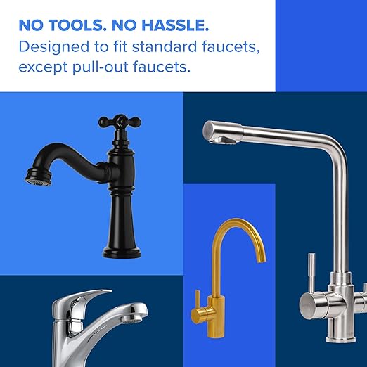 Brita Faucet Mount Water Filter System, Chrome, No-Wait Filtration, Easy Install, Multi-Use Tap Water Filter for Kitchens, Bathrooms & Small Spaces