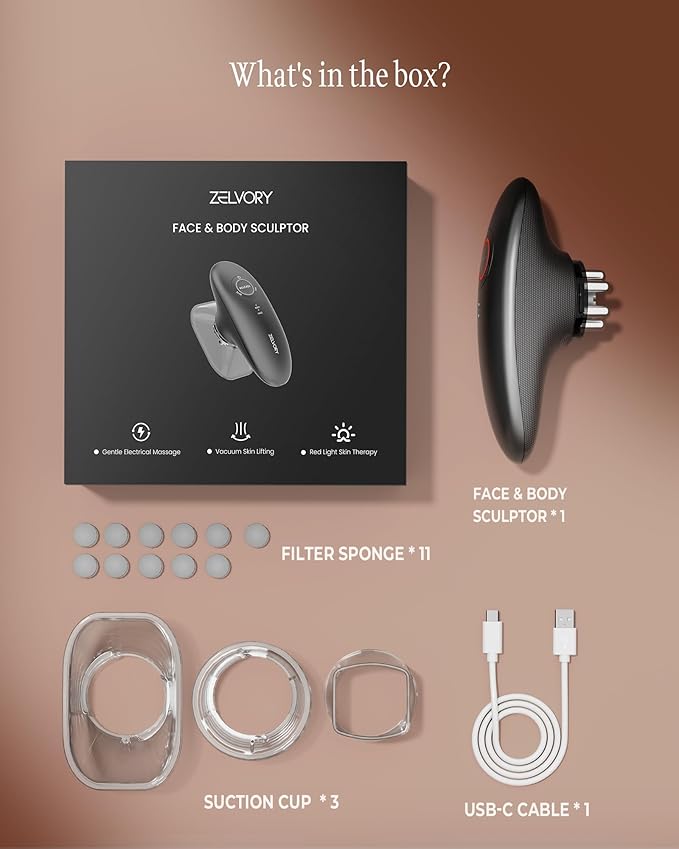 3-in-1 Body Sculpting Machine for Skin Appearance, Electric Body Massager for Legs Belly Stomach Arms, Home Use Body Sculptor Device with 3 Cups for Skin Firming
