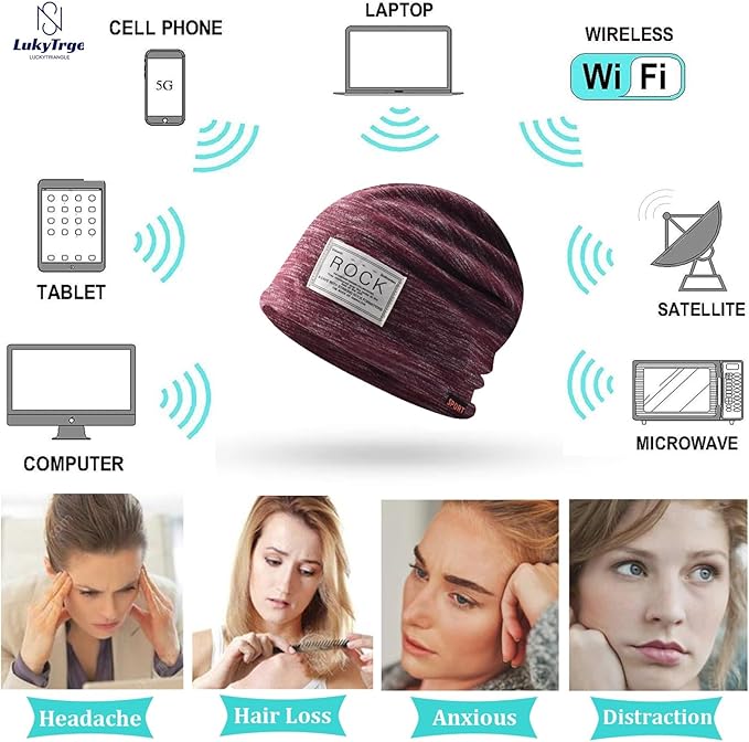 EMF Protection Beanies Cap, Unisex Faraday Hat, Microwave Radiation Blocking Stretch Cap (Color : C, Size : One Size)