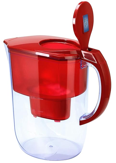 Premium Alkaline Water Pitcher - 3.8L Pure Healthy Water Ionizer with Activated Carbon Filter - Healthy, Clean & Toxin-Free Mineralized Alkaline Water in Min- PH 8.5-9.5