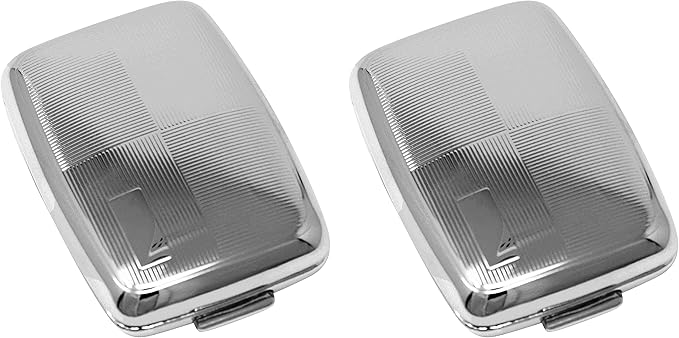 Set of 2 Etched Rectangular Pocket Purse Pill Box & Organizer with Dual Compartments (Four Square - Engravable)