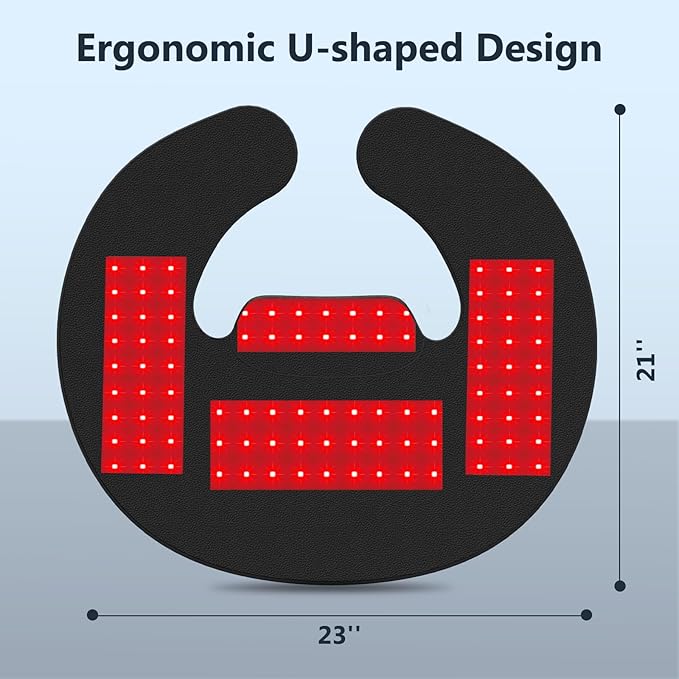 Comfytemp Cordless Red Light Therapy Pad for Neck Shoulder, Wearable Near Infrared Light Wrap for Body, 19W Flexible Light Cape for Upper Back Muscle, 660nm & 850nm
