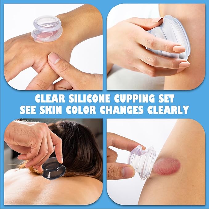 3Pcs Cupping Therapy Set-Professional Silicone Cupping, Suitable for Facial Body Massage/Deep Myofascial Release/Pain Relief/Muscle Relaxation & More (Black,3pcs)