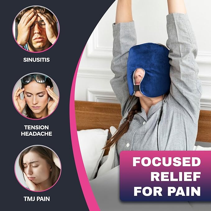 CREATRILL Face Heating Pad for Tension Headaches, Dry Eyes, Sinus Relief, Full-Coverage Heated Face Mask for Sleep Aid and Pressure Relief
