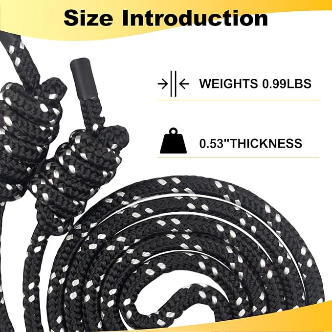 Flow Rope Jump Rope for Fitness - High Performance Adjustable Exercise Jump Rope for Men & Women - Double Woven Workout Rope for Home Gym, Cardio, Boxing & MMA - Indoor/Outdoor Training (Beginner Friendly)