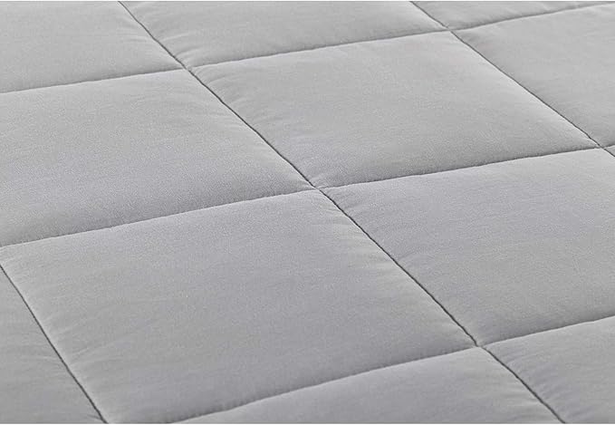 RelaxBlanket Cotton Weighted Blanket 100% Cotton with Premium Glass Beads for All-Season 60''x80'' 20lbs,Light Grey