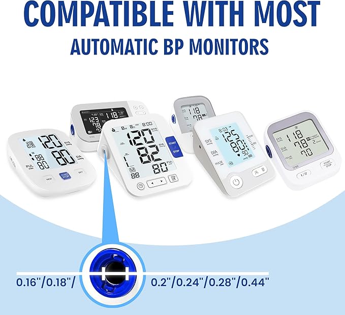 Universal Blood Pressure Replacement Cuffs 2-Pack, 5.9-9.5 & 9-21 Inches, Fit Small/Medium/Large/Extra Large XL Big Arm Sizes, 6 Connector Types Compatible with Omron & Other Monitors (BP Cuffs Only)