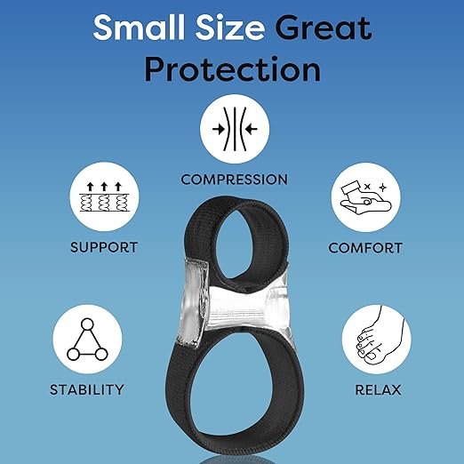 Big Toe Spacer/Corrector,Overlapping Toes, Bunion Pain Relief, Toe Alignment, Soft Silicone/Gel, 2 Loop,Day Night Wear,3 Sizes,Comfortable, Washable. (Black, MIDDLE: WOMEN 9.5-11 /MEN 6.5-9)